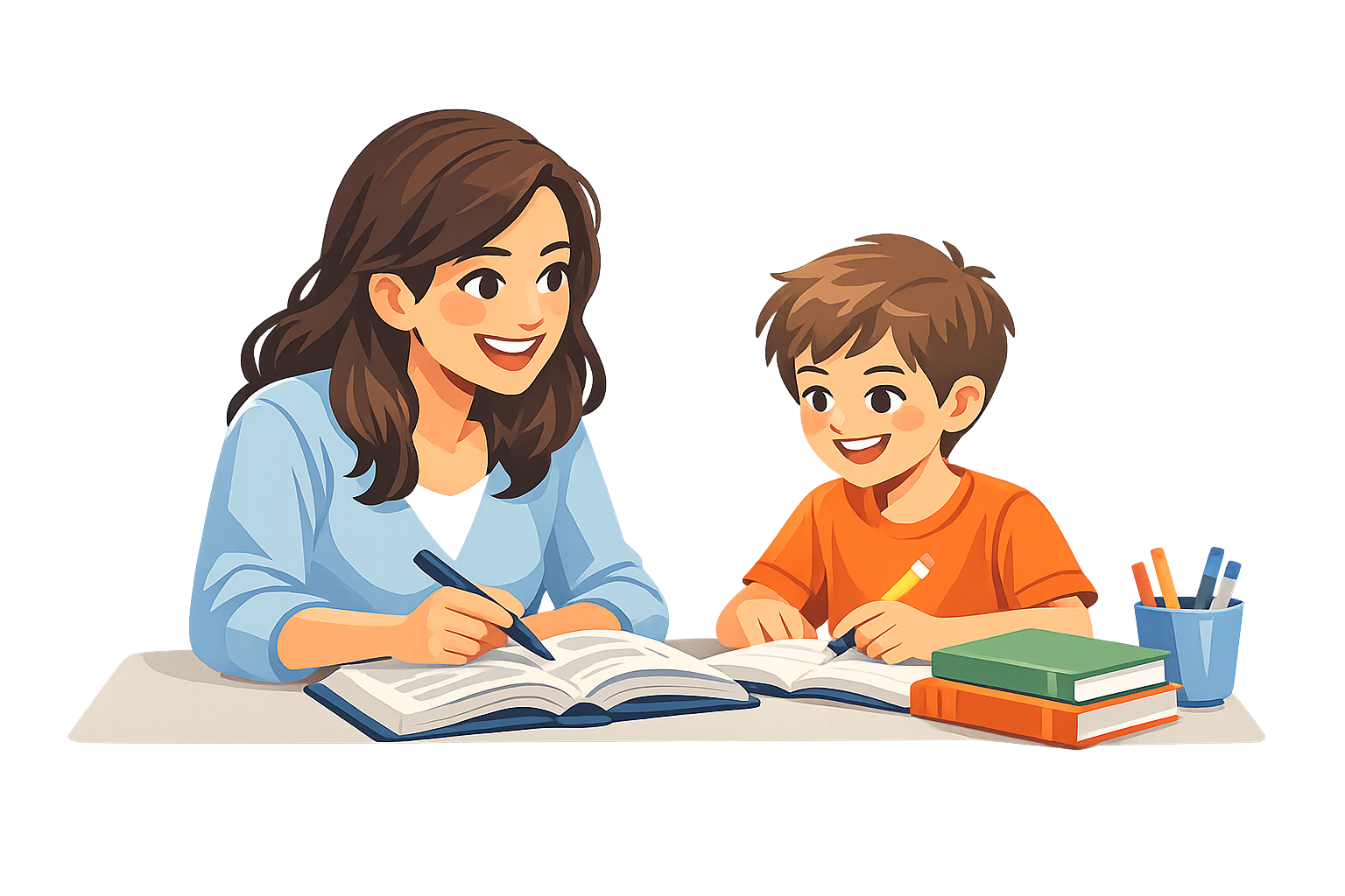 Student being tutored illustration